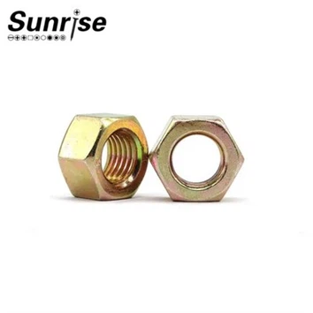 Écrou hexagonal DIN934 plaqué zinc jaune en acier au carbone