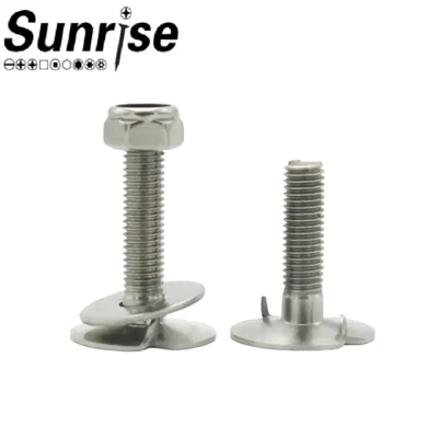 DIN15237 304 316 Boulon d'ascenseur à crocs de ceinture à tête plate