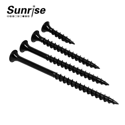 Vis autotaraudeuse assemblée par noir galvanisé par double tête croisée plate pour cloisons sèches
